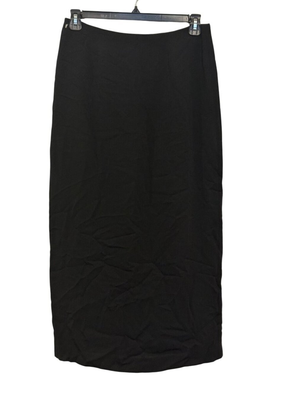 Rafaella Black Pencil Skirt Size 10 Back Slit & Side Zip 100% Polyester